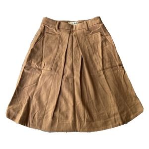 NdB Skirt Sz 0 Light Brown Knee Length Pockets Flowy Work Career Business